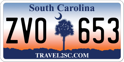 SC license plate ZVO653