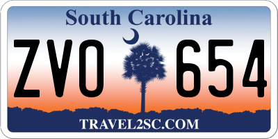SC license plate ZVO654