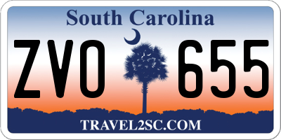 SC license plate ZVO655