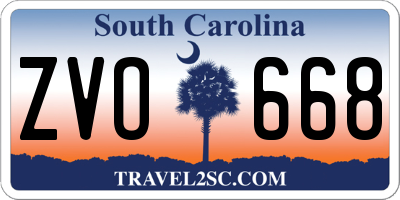 SC license plate ZVO668