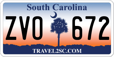 SC license plate ZVO672