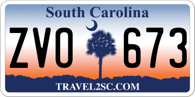SC license plate ZVO673