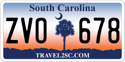SC license plate ZVO678