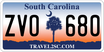 SC license plate ZVO680