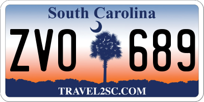 SC license plate ZVO689