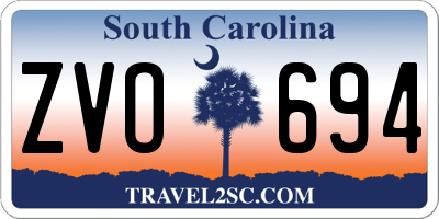 SC license plate ZVO694