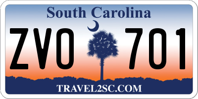 SC license plate ZVO701