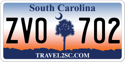 SC license plate ZVO702