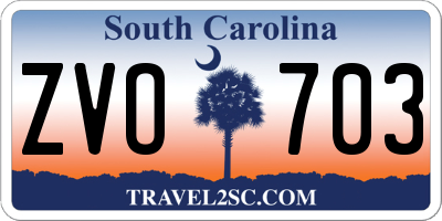 SC license plate ZVO703