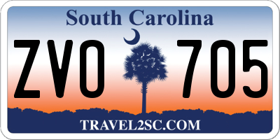 SC license plate ZVO705