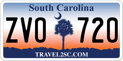 SC license plate ZVO720
