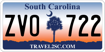 SC license plate ZVO722