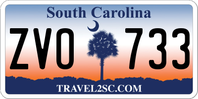 SC license plate ZVO733