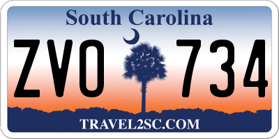 SC license plate ZVO734