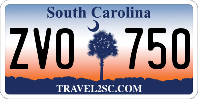 SC license plate ZVO750