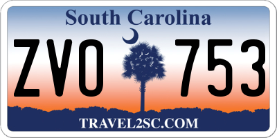 SC license plate ZVO753