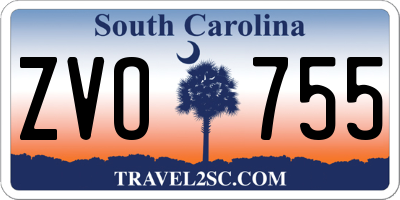 SC license plate ZVO755