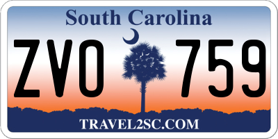 SC license plate ZVO759