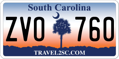 SC license plate ZVO760