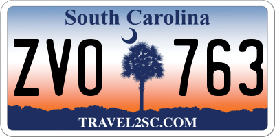 SC license plate ZVO763