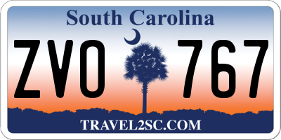SC license plate ZVO767
