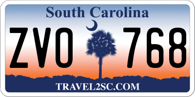 SC license plate ZVO768
