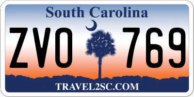 SC license plate ZVO769