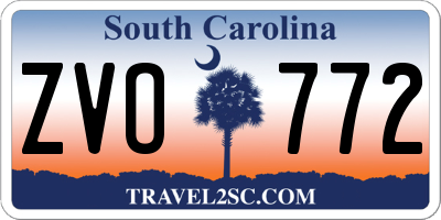 SC license plate ZVO772
