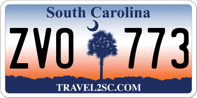 SC license plate ZVO773