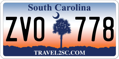 SC license plate ZVO778