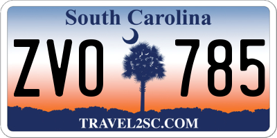SC license plate ZVO785