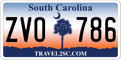 SC license plate ZVO786