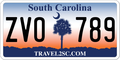 SC license plate ZVO789