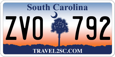 SC license plate ZVO792