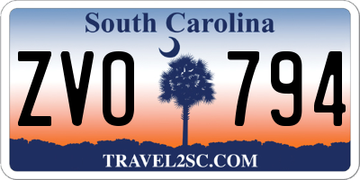 SC license plate ZVO794