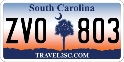 SC license plate ZVO803