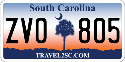 SC license plate ZVO805