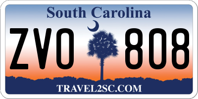 SC license plate ZVO808