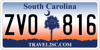 SC license plate ZVO816