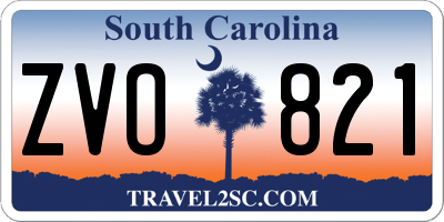 SC license plate ZVO821