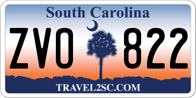 SC license plate ZVO822