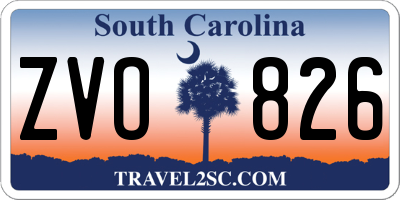 SC license plate ZVO826