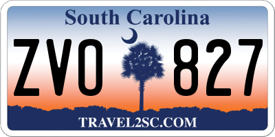 SC license plate ZVO827