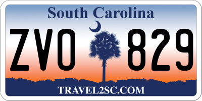 SC license plate ZVO829