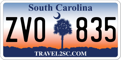 SC license plate ZVO835
