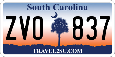 SC license plate ZVO837
