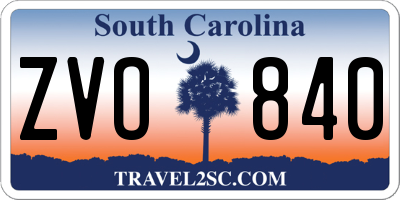 SC license plate ZVO840