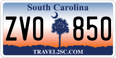SC license plate ZVO850