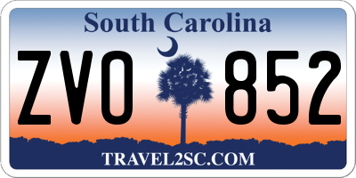 SC license plate ZVO852