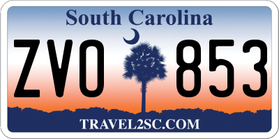 SC license plate ZVO853
